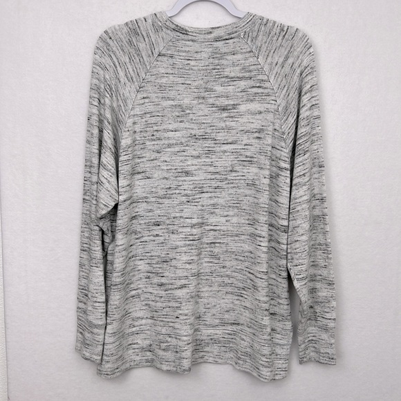 Aerie Oversized Long Sleeve Crewneck Pullover Sweatshirt Marled Grey Size S - Picture 2 of 9